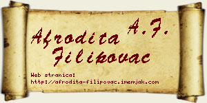 Afrodita Filipovac vizit kartica